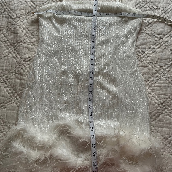 Lulus Truly Sensational White Sequin Feather Sleeveless Mini Dress - Picture 4 of 16